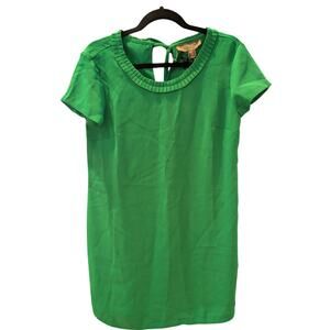 Coercion London Green Pleated Neck Keyhole Back Shift Dress NWT Size 2